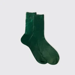 Femme Maria La Rosa Chaussettes|Chaussettes-- Chaussettes One Ribbed Laminate - Cipresso