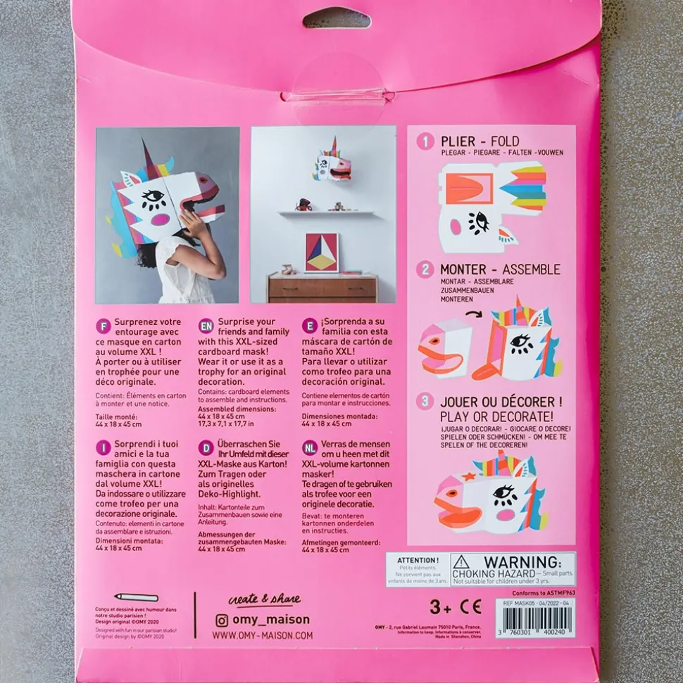 Enfant 729 OMY Jeux|L'univers Enfant-Masque 3D à colorier - Lily