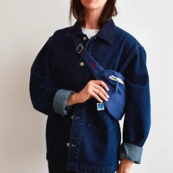 Femme 200 LINTEX Sacs|Sac Banane-Merci - Banane To Go en lin - Bleu Shibori