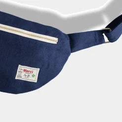 Femme 200 LINTEX Sacs|Sac Banane-Merci - Banane To Go en lin - Bleu Shibori