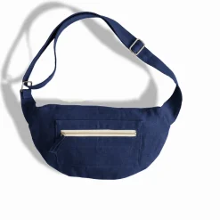 Femme 200 LINTEX Sacs|Sac Banane-Merci - Banane To Go en lin - Bleu Shibori