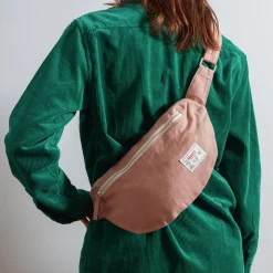 Femme 200 LINTEX Sacs|Sac Banane-Merci - Banane To Go en lin - Rose Argile