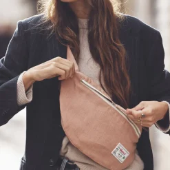 Femme 200 LINTEX Sacs|Sac Banane-Merci - Banane To Go en lin - Rose Argile