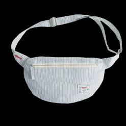 Femme 200 LINTEX Sacs|Sac Banane-Merci - Banane To Go en lin - Rayures Chemise Bleu de NÎmes