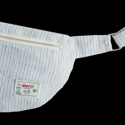 Femme 200 LINTEX Sacs|Sac Banane-Merci - Banane To Go en lin - Rayures Chemise Bleu de NÎmes