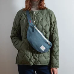 Femme 200 LINTEX Sacs|Sac Banane-Merci - Banane To Go en lin - Bleu Pétrole