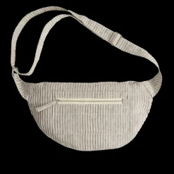 Femme 200 LINTEX Sacs|Sac Banane-Merci - Banane To Go en lin - Rayures Chemise Brun Posillipo