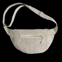 Femme 200 LINTEX Sacs|Sac Banane-Merci - Banane To Go en lin - Rayures Chemise Brun Posillipo