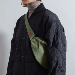 Femme 200 LINTEX Sacs|Sac Banane-Merci - Banane To Go en lin - Vert d'Anduze