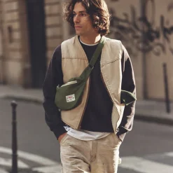 Femme 200 LINTEX Sacs|Sac Banane-Merci - Banane To Go en lin - Vert d'Anduze