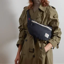 Femme 200 LINTEX Sacs|Sac Banane-Merci - Banane To Go en lin - Bleu Encre