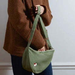 Femme 200 LINTEX Sac Banane-Merci - Banane Trèfle en lin - Vert d'Anduze