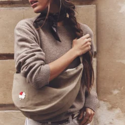 Femme 200 LINTEX Sac Banane-Merci - Banane Trèfle en lin - Sable