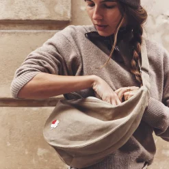 Femme 200 LINTEX Sac Banane-Merci - Banane Trèfle en lin - Sable