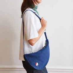 Femme 200 LINTEX Sac Banane-Merci - Banane Trèfle en lin - Bleu Shibori