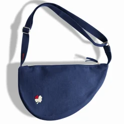 Femme 200 LINTEX Sac Banane-Merci - Banane Trèfle en lin - Bleu Shibori