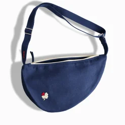 Femme 200 LINTEX Sac Banane-Merci - Banane Trèfle en lin - Bleu Shibori