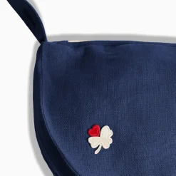 Femme 200 LINTEX Sac Banane-Merci - Banane Trèfle en lin - Bleu Shibori