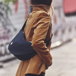 Femme 200 LINTEX Sac Banane-Merci - Banane Trèfle en lin - Bleu Encre