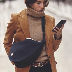 Femme 200 LINTEX Sac Banane-Merci - Banane Trèfle en lin - Bleu Encre