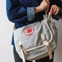 Femme 2102 VJ SOURCING Sacs|Sacs À Main-Merci - Besace en canvas - Rayures Bleu