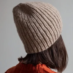 Femme MERCI Bonnets-- Bonnet en laine d'alpaga - Blanc Cassé