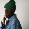 Femme ST01 Bonnets-Merci - Bonnet en laine et cachemire - Vert & Jaune