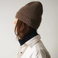 Femme ST01 L'esprit Merci|Bonnets-Merci - Bonnet en laine et cachemire - Marron & Jaune