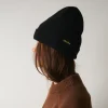 Femme ST01 L'esprit Merci|Bonnets-Merci - Bonnet en laine et cachemire - Noir & Jaune