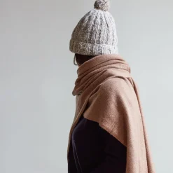 Femme MERCI Bonnets-- Bonnet en laine - Blanc Cassé & Camel