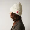 Femme MA01 L'esprit Merci|Bonnets-Merci - Bonnet Lucky - Blanc & Rouge