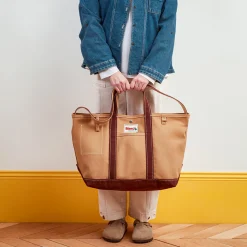 Femme G01 Cabas Merci-Merci - Cabas Candide en canvas - Marron