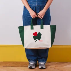 Femme V01 Cabas Merci-Merci - Cabas Tréfle Bouclette - Vert