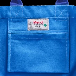 Femme V01 Cabas Merci-Merci - Cabas Tréfle Bouclette - Bleu