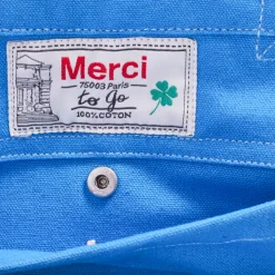 Femme V01 Cabas Merci-Merci - Cabas Tréfle Bouclette - Bleu