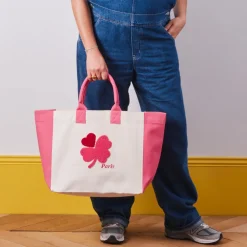 Femme V01 Cabas Merci-Merci - Cabas Tréfle Bouclette - Rose