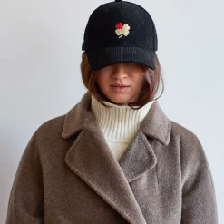 Femme M05 Casquettes & Bobs|Casquettes & Bobs-Merci - Casquette Trèfle en velours - Noir