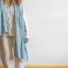 Femme J01 Foulards & Echarpes-Merci - Écharpe en lin - Bleu Ciel