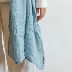 Femme J01 Foulards & Echarpes-Merci - Écharpe en lin - Bleu Ciel
