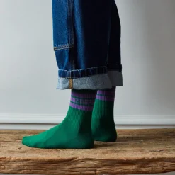 Femme F01 Chaussettes|Chaussettes-Merci - Chaussettes à rayures -