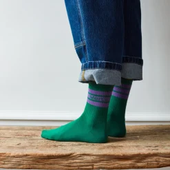 Femme F01 Chaussettes|Chaussettes-Merci - Chaussettes à rayures -