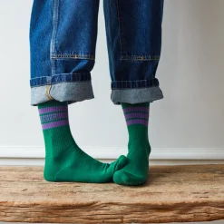 Femme F01 Chaussettes|Chaussettes-Merci - Chaussettes à rayures -