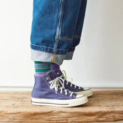 Femme F01 Chaussettes|Chaussettes-Merci - Chaussettes à rayures -