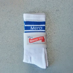 Femme MERCI Chaussettes|Chaussettes-- Chaussettes en coton - Bleu Matisse