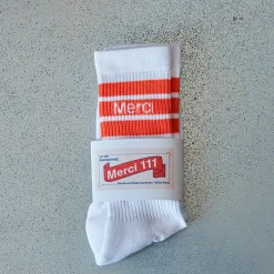 Femme MERCI Chaussettes|Chaussettes-- Chaussettes en coton - Orange tomate