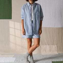 Femme G01 Chemises|Chemises-Merci - Chemise Basile - Bleu