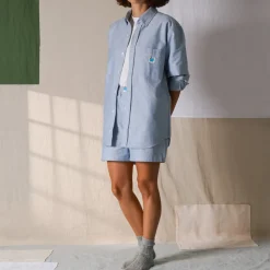 Femme G01 Chemises|Chemises-Merci - Chemise Basile - Bleu