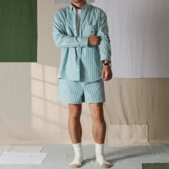 Femme G01 Chemises|Chemises-Merci - Chemise Basile - Rayures Vert