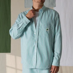 Femme G01 Chemises|Chemises-Merci - Chemise Basile - Rayures Vert