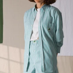 Femme G01 Chemises|Chemises-Merci - Chemise Basile - Rayures Vert